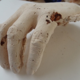 Fired Hand. Clay, Soil. 2014